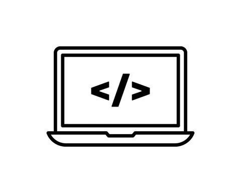 Code Icon in trendy flat style isolated on grey background. Code symbol for y Illustrazione stock