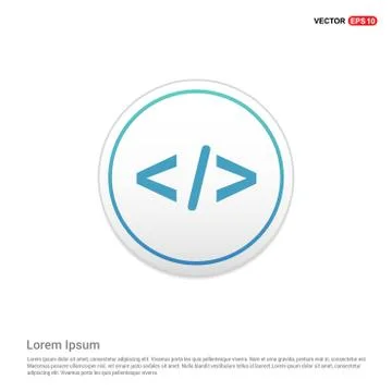 Code icon - white circle button Illustrazione stock