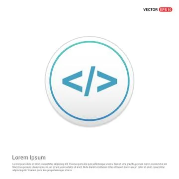 Code icon - white circle button Stock Illustration