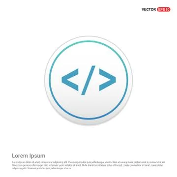Code icon - white circle button Stock Illustration