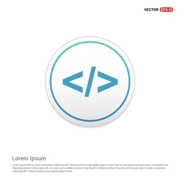 Code icon - white circle button Illustrazione stock