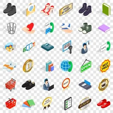 Code icons set, isometric style 스톡 일러스트
