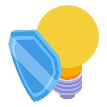 Code idea bulb icon isometric vector. Business website Stock Illustration