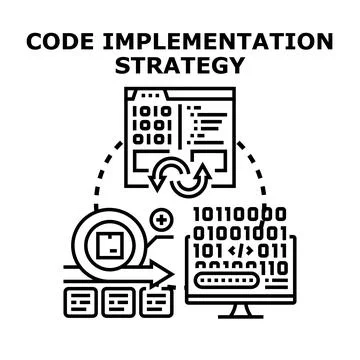 Code implementation strategy developing software for project management イラスト素材