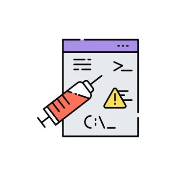 Code injection olor line icon. Pictogram for web page, mobile app, promo. Illustrazione stock
