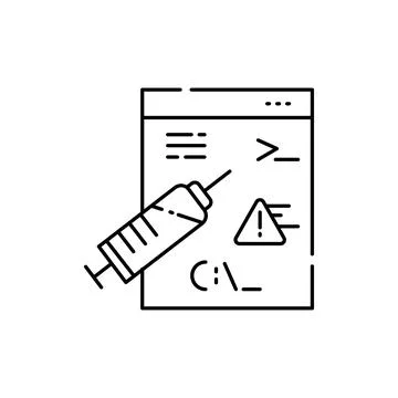 Code injection olor line icon. Pictogram for web page, mobile app, promo. 스톡 일러스트