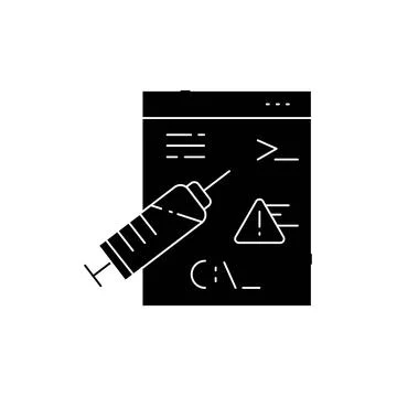 Code injection olor line icon. Pictogram for web page, mobile app, promo. Illustrazione stock