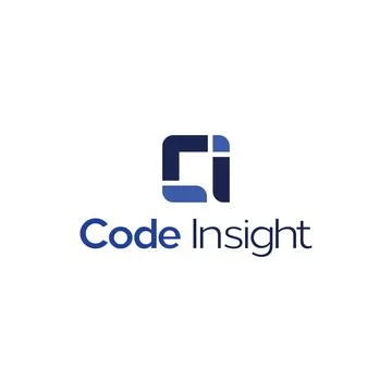 Code insight logo inspirations, CI letter logo Stock Illustration