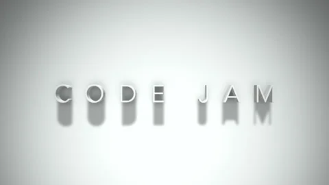 Code jam 3D title animation with shadows on a white background Stock Footage 297801119
