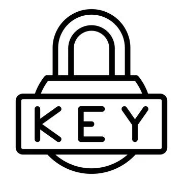 Code key icon outline vector. Password verification Stock Illustration