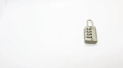 A Code Key Lock on Isolated white Background Stock Photos
