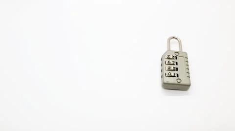 A Code Key Lock on Isolated white Background Stock Photos