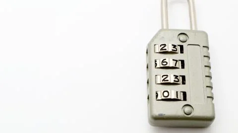 A Code Key Lock on Isolated white Background Stock Photos