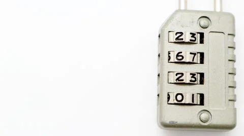 A Code Key Lock on Isolated white Background 스톡 사진