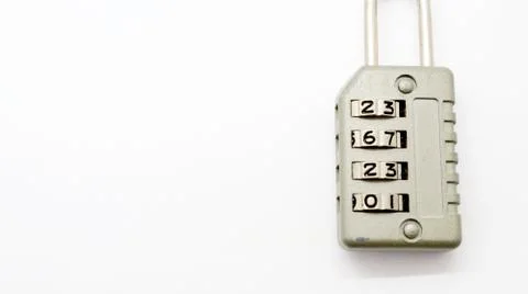 A Code Key Lock on Isolated white Background Stock Photos
