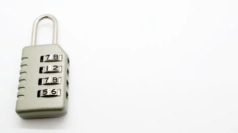 A Code Key Lock on Isolated white Background Foto stock