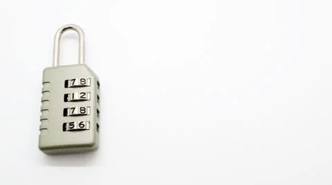 A Code Key Lock on Isolated white Background Stock Photos