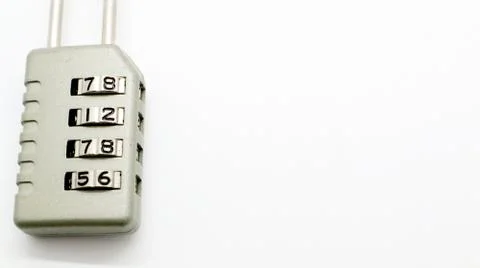 A Code Key Lock on Isolated white Background Stock Photos