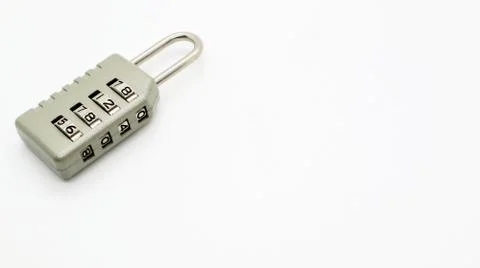 A Code Key Lock on Isolated white Background Stock Photos