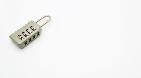 A Code Key Lock on Isolated white Background 스톡 사진