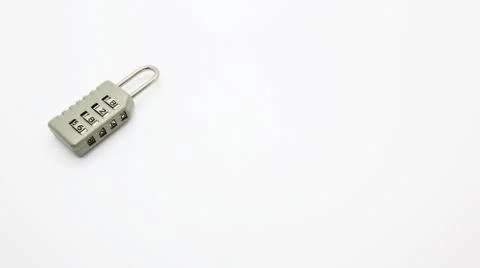 A Code Key Lock on Isolated white Background Stock Photos