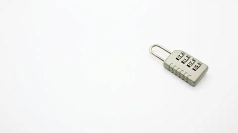 A Code Key Lock on Isolated white Background Stock Photos