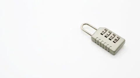 A Code Key Lock on Isolated white Background Stock Photos