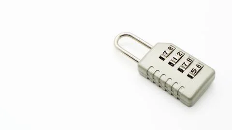 A Code Key Lock on Isolated white Background Foto stock
