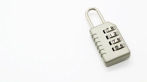 A Code Key Lock on Isolated white Background 스톡 사진