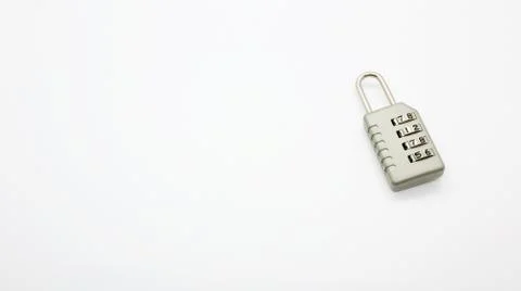 A Code Key Lock on Isolated white Background 스톡 사진