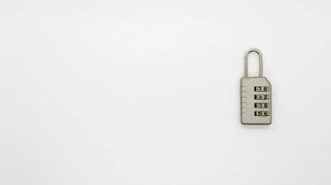 A Code Key Lock on Isolated white Background Stock Photos