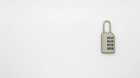 A Code Key Lock on Isolated white Background Foto stock