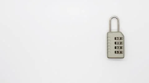 A Code Key Lock on Isolated white Background Stock Photos