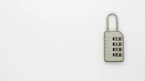 A Code Key Lock on Isolated white Background Stock Photos