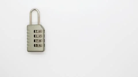 A Code Key Lock on Isolated white Background Foto stock