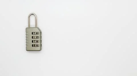 A Code Key Lock on Isolated white Background Stock Photos