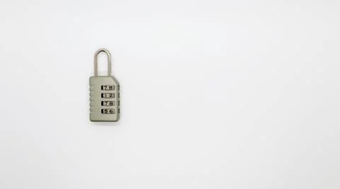 A Code Key Lock on Isolated white Background Stock Photos