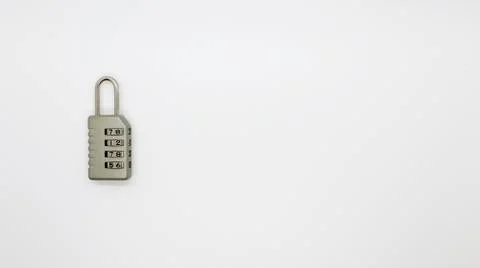 A Code Key Lock on Isolated white Background Stock Photos