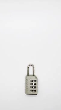 A Code Key Lock on Isolated white Background Stock Photos