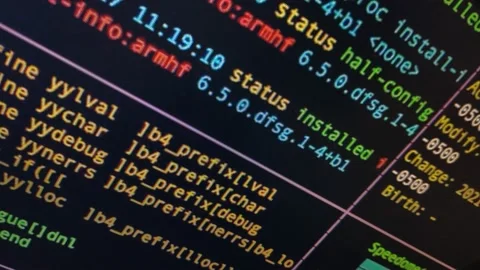 Code language animation on the monitor of the computer. code language. Stock Footage 220844767
