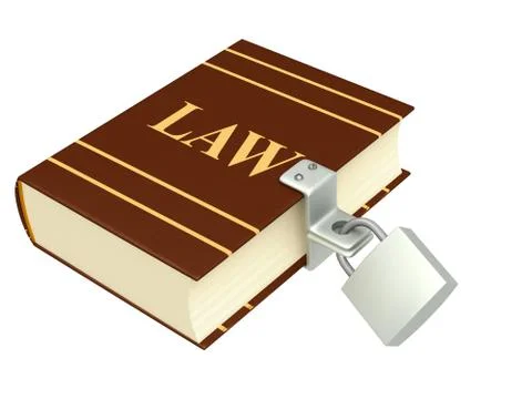 Code of laws, closed on the lock Stock Illustration