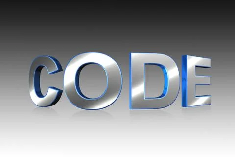 CODE lettering - 3D illustration 스톡 일러스트