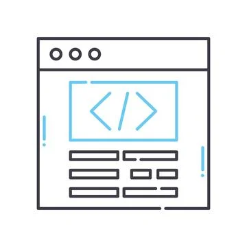 Code line icon, outline symbol, vector illustration, concept sign 스톡 일러스트