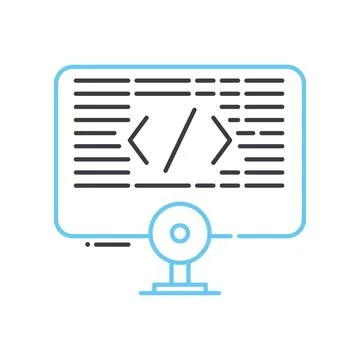 Code line icon, outline symbol, vector illustration, concept sign Illustrazione stock