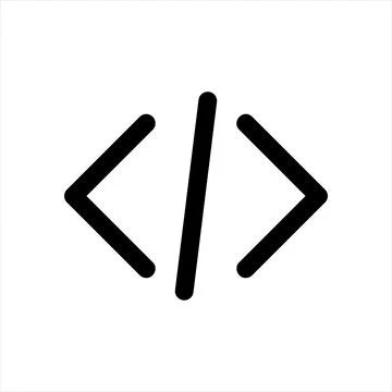 Code line icon vector illustration isolated on white background Illustrazione stock