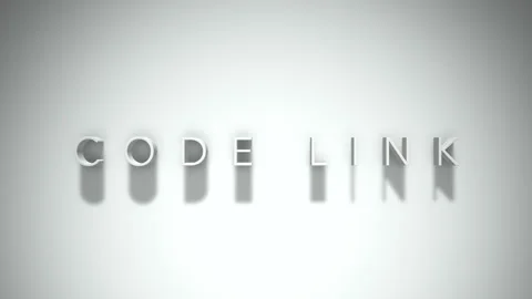 Code link 3D title animation with shadows on a white background Stock Footage 297515563