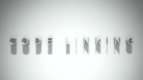 Code linking 3D title animation white text on a white background Stock Footage 299370594