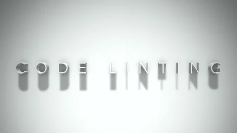 Code linting 3D title animation white text on a white background Stock Footage 299368876