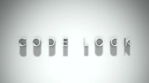 Code lock 3D title animation with shadows on a white background Stock Footage 297517775
