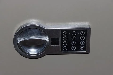 Code lock buttons on the safe Stock Photos